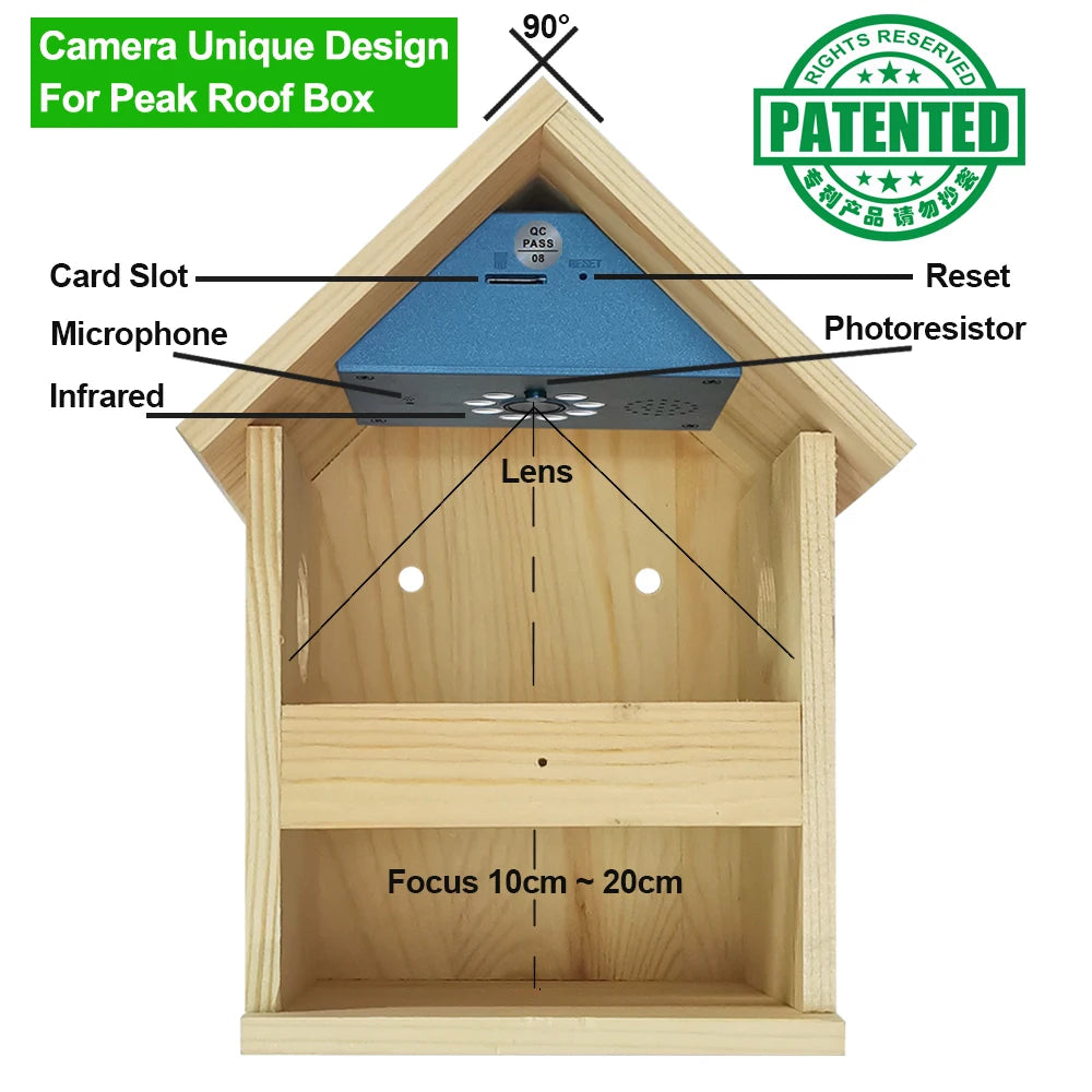Smart Tuya Bird House 4MP HD Wifi Camera Wireless Birdbox with Night Vision Video Recording SD Card Playback Real Time DIY Gift