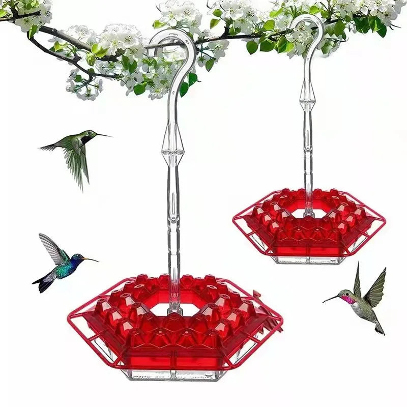 1Pc Wild Bird Feeder Hanging Hexagonal Bird Feeder with Hook Hummingbird Feeder Garden Bird Feeder Pet Forest Water Dispenser