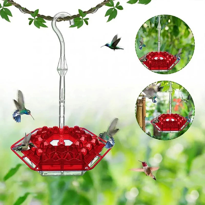 1Pc Wild Bird Feeder Hanging Hexagonal Bird Feeder with Hook Hummingbird Feeder Garden Bird Feeder Pet Forest Water Dispenser