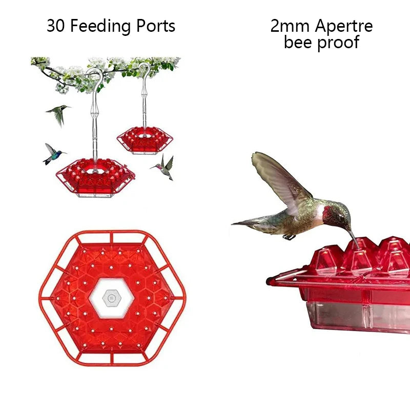 1Pc Wild Bird Feeder Hanging Hexagonal Bird Feeder with Hook Hummingbird Feeder Garden Bird Feeder Pet Forest Water Dispenser